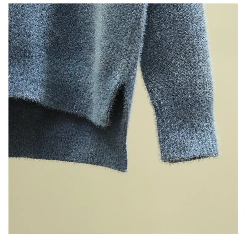 Women Turtleneck Sweater Mink Velvet Golden Autumn Winter — feature 9