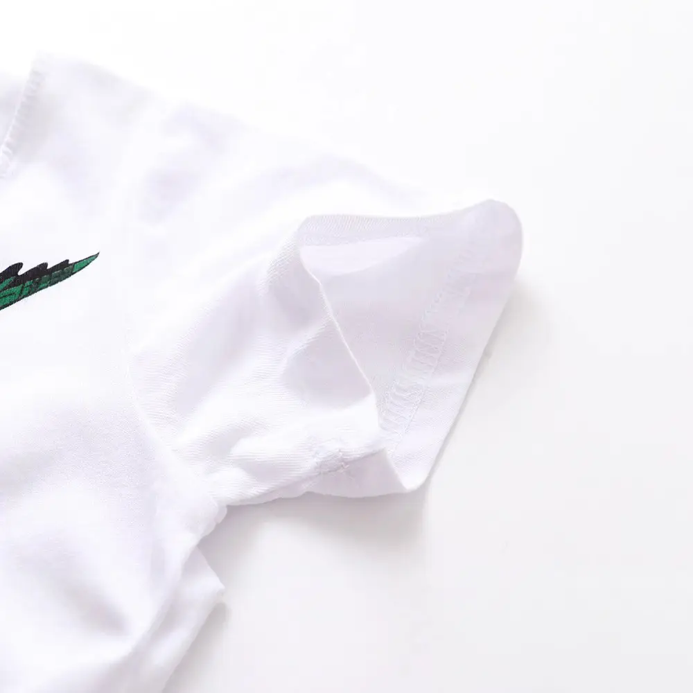European & American Kids T-Shirt Crocodile Print White