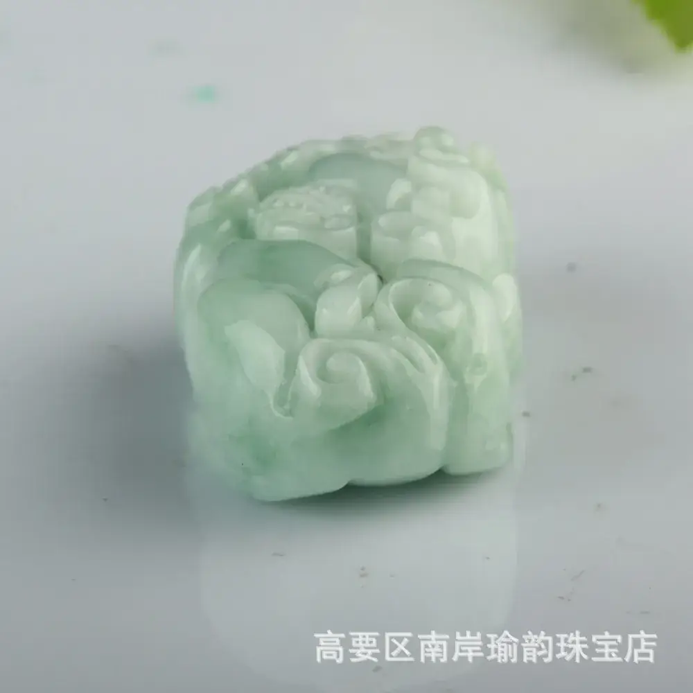 Green Jade Myanmar Art Pendant for Men Women - Image 3