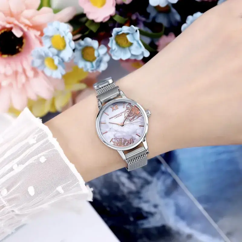 Women's Ceramic Face Watch Light Luxury French Niche Casual Milan Belt Waterproof - Image 7