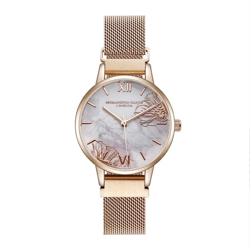 Women's Ceramic Face Watch Light Luxury French Niche Casual Milan Belt Waterproof - Image 11