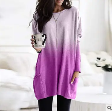 Women Gradient Long Sleeve T-Shirt 2025 - Image 3
