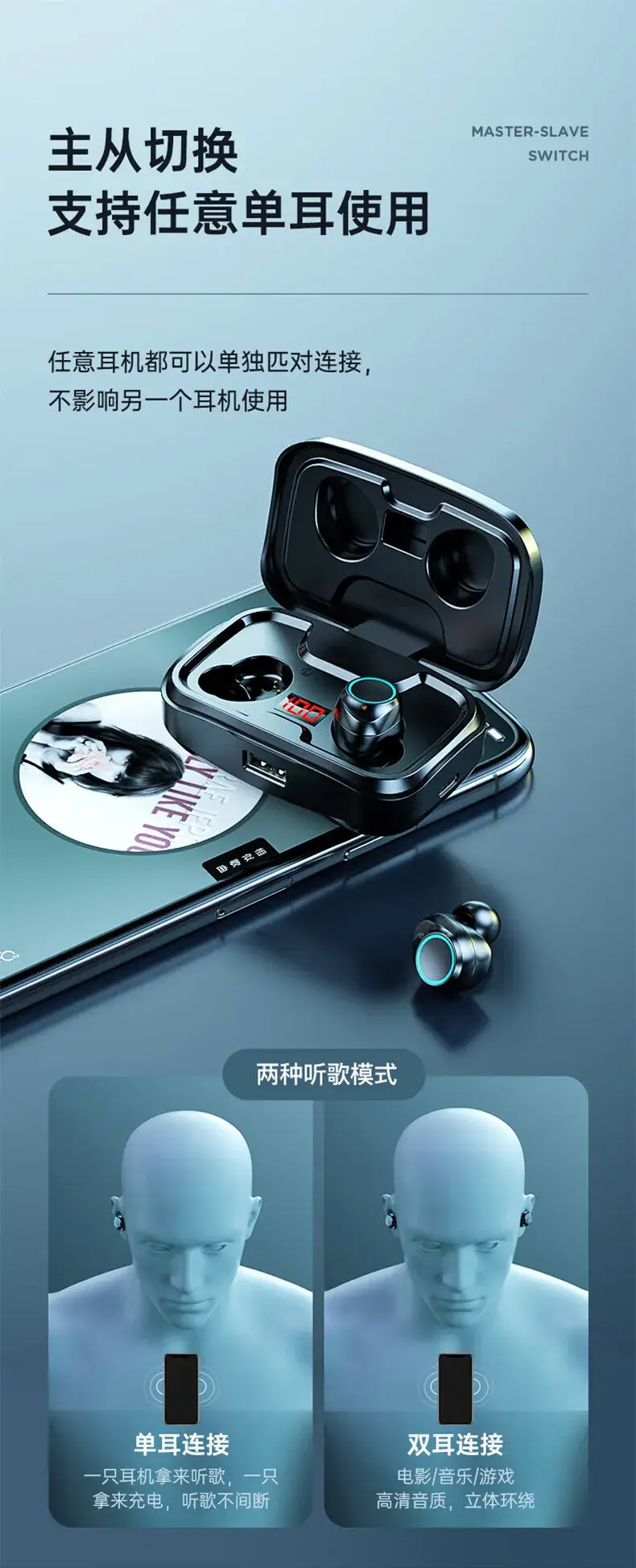 Cross-border TWS-X10 Bluetooth 5.4 Earphones Wireless — feature 11