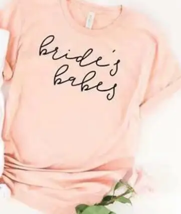 Bride & Brides T-Shirt White Pink Short Sleeve - Image 2