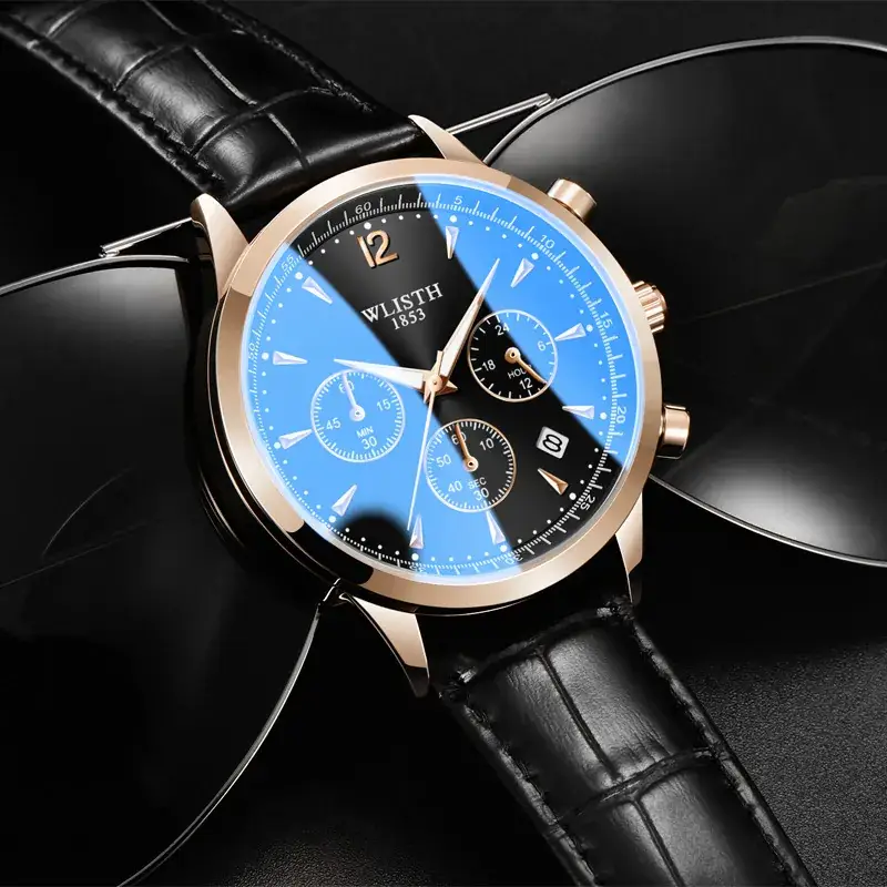 Wistful Swiss Men's Chronograph Watch Black Rose Gold - Image 5