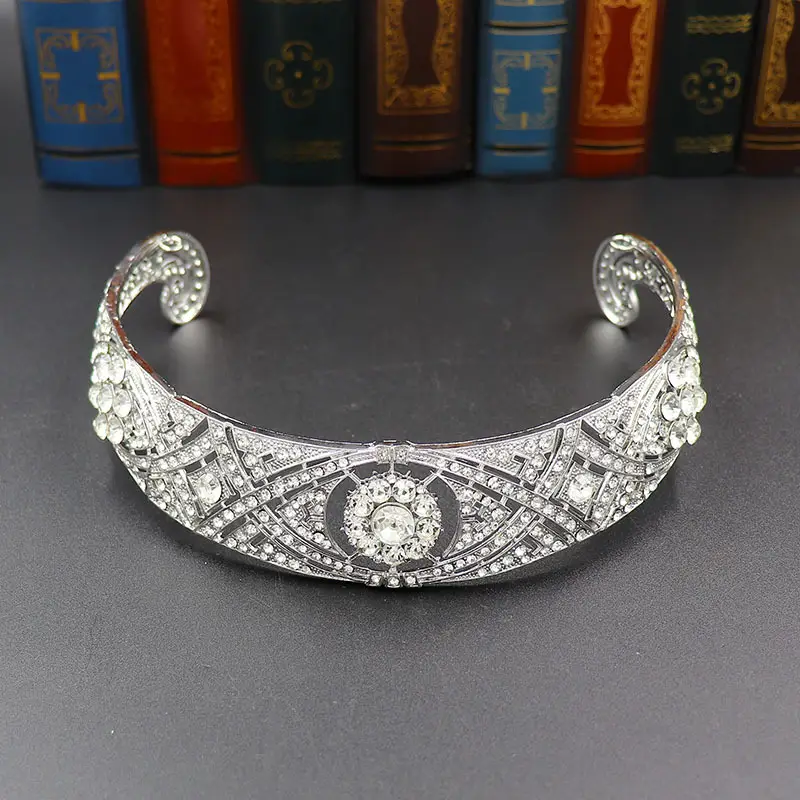 Princess Crown with Hot Rhinestone Wedding Dress Accessory - Image 4