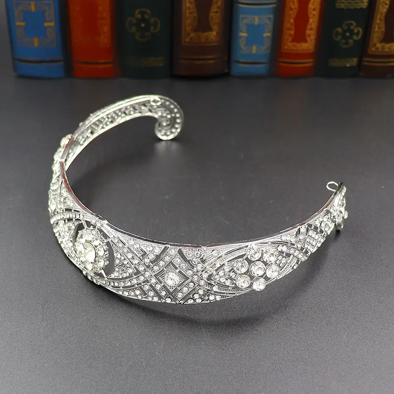 Princess Crown with Hot Rhinestone Wedding Dress Accessory - Image 5