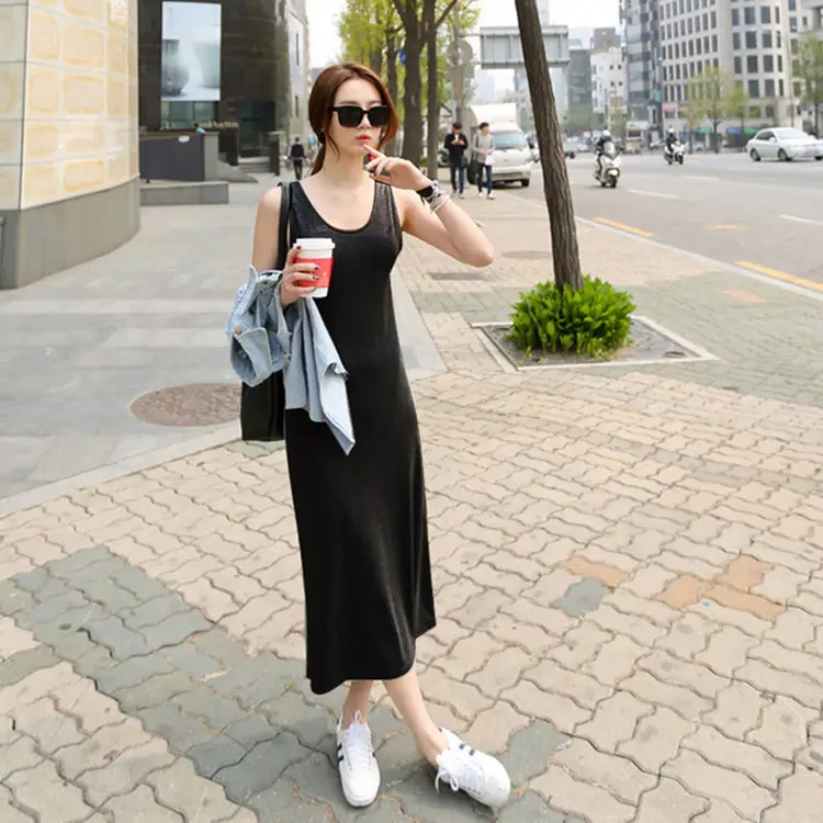 Summer Sleeveless Vest Dress Light Gray 2025