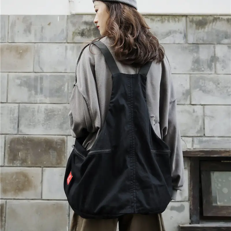 Black Large Capacity Crossbody Bag for Men Women