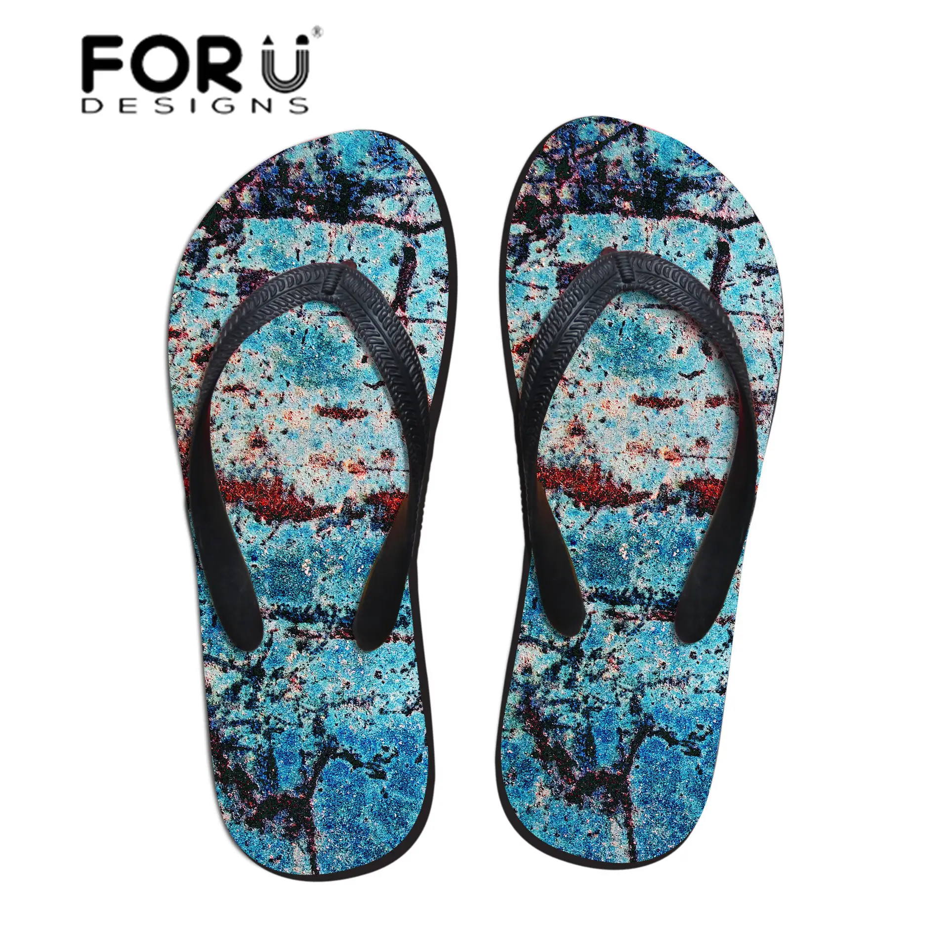 Forú Designs Red Yellow Beach Flip Flops