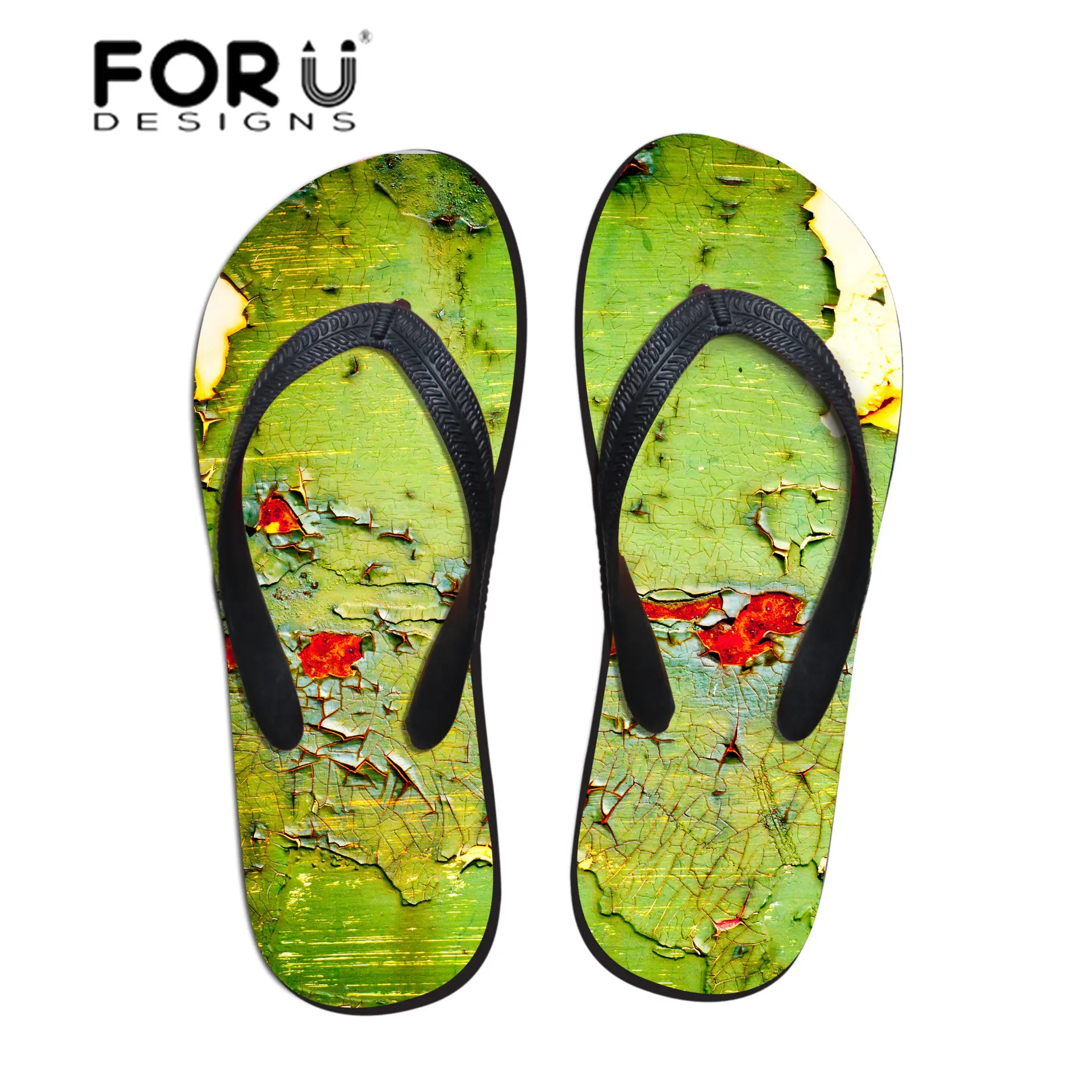 Forú Designs Red Yellow Beach Flip Flops