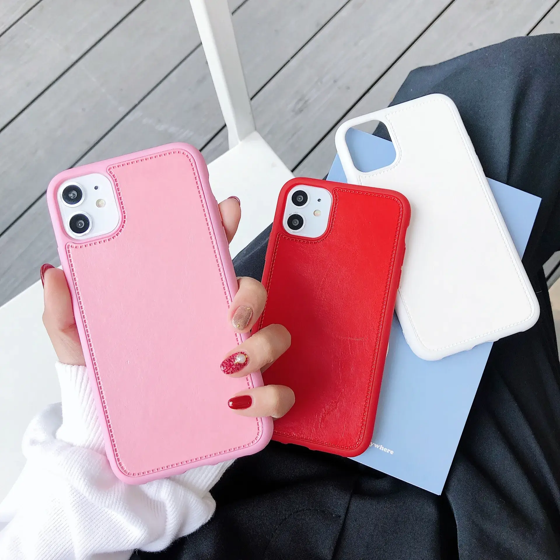 New iPhone 15 Pro Max Leather Case 17 Soft Rubber 17 Air Textured