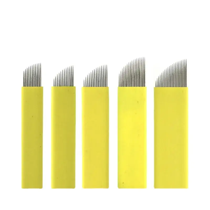 Yellow Skin Embroidery Needle 12 Needle Thread Strip Eyebrow Floating - Image 5