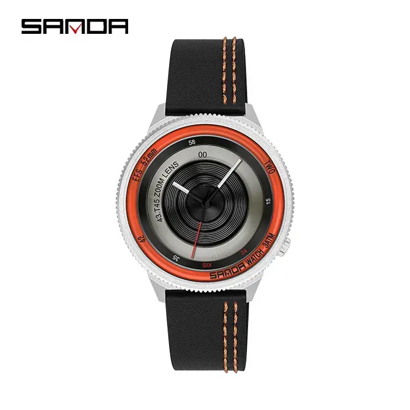 Sanda Waterproof Men's Quartz Watch with Leather Strap - Image 9