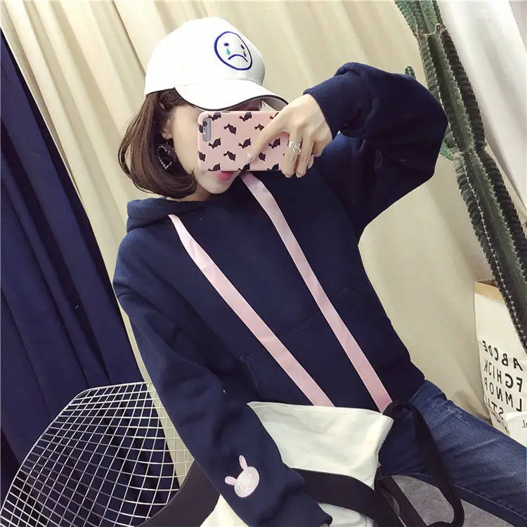 Japanese Style Velvet Hooded Sweatshirt with Rabbit Ears & Heart Mask — feature 3