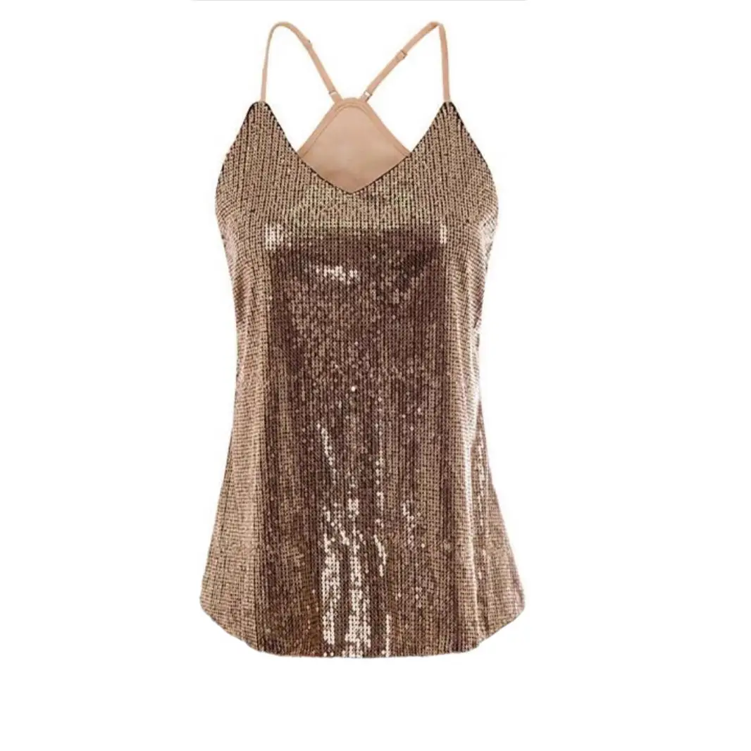 2025 Black Sequin Sleeveless Camisole Vest for Women - Image 4