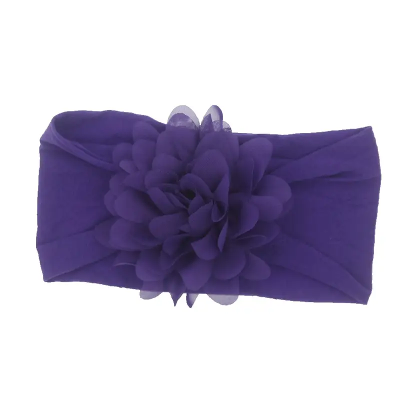 New Green Chiffon Baby Headband with Red Flower - Image 11