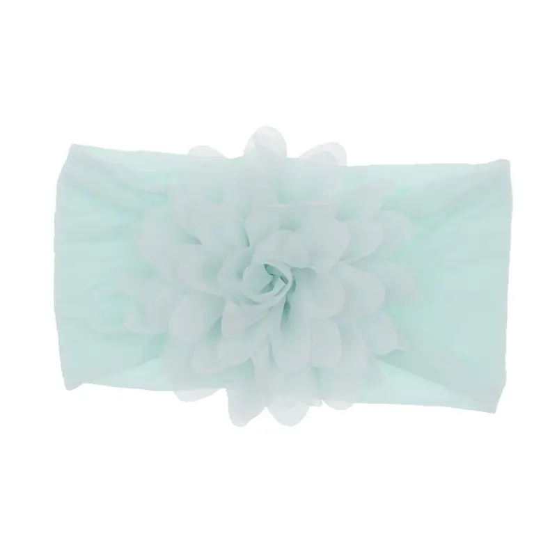 New Green Chiffon Baby Headband with Red Flower - Image 13