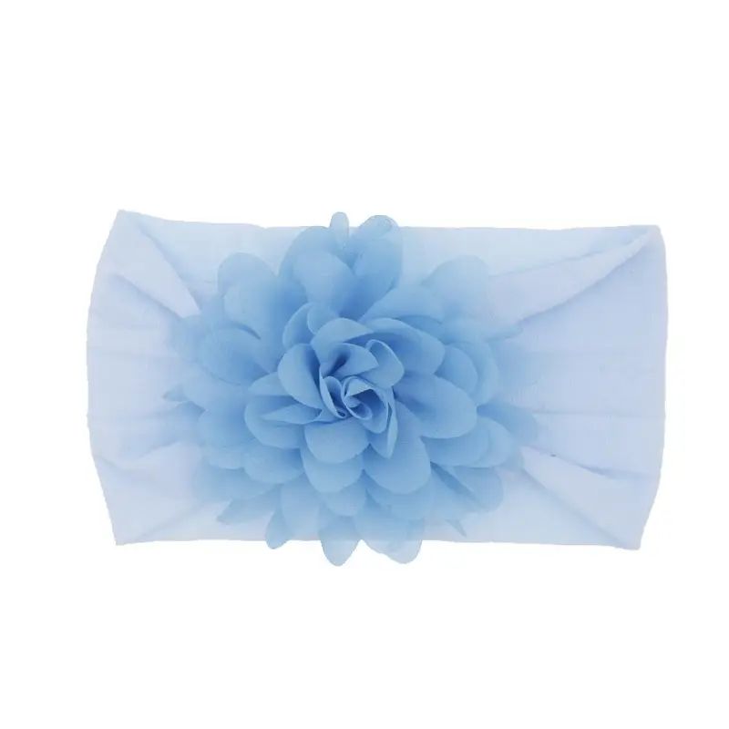 New Green Chiffon Baby Headband with Red Flower - Image 4