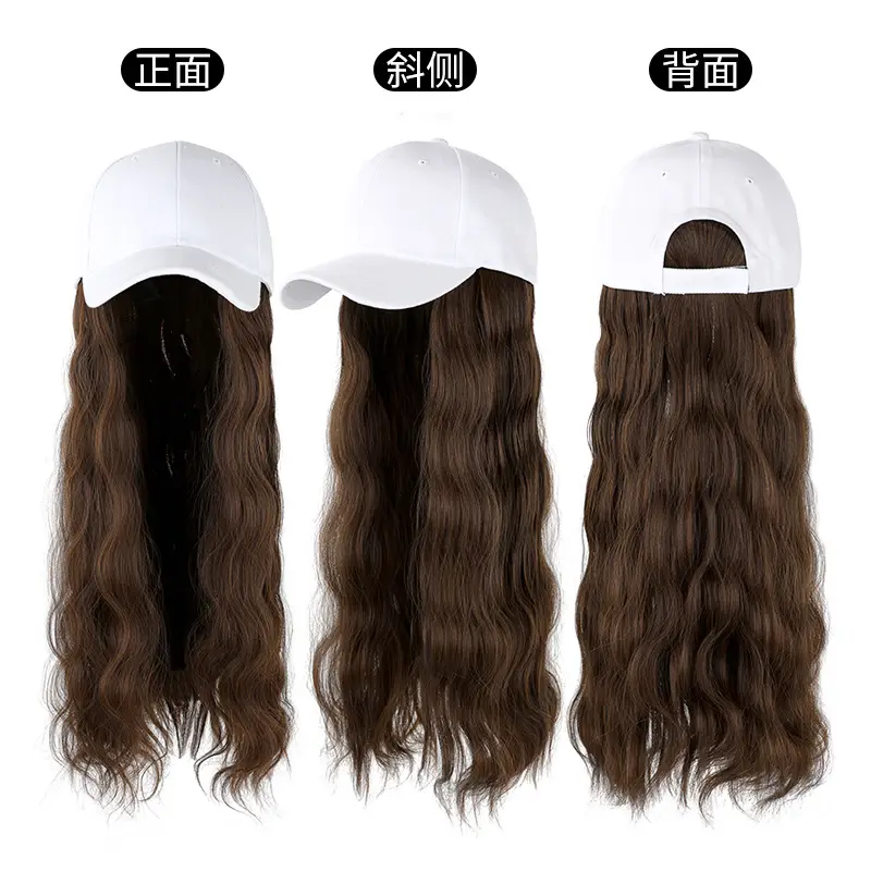 Natural Duckbill Cap Wig with Water Wave Hair - Image 10