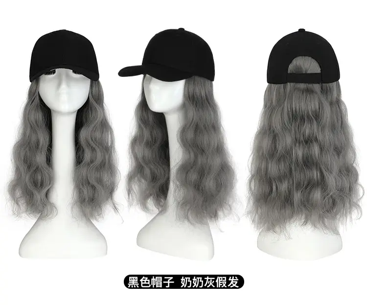 Natural Duckbill Cap Wig with Water Wave Hair — feature 8