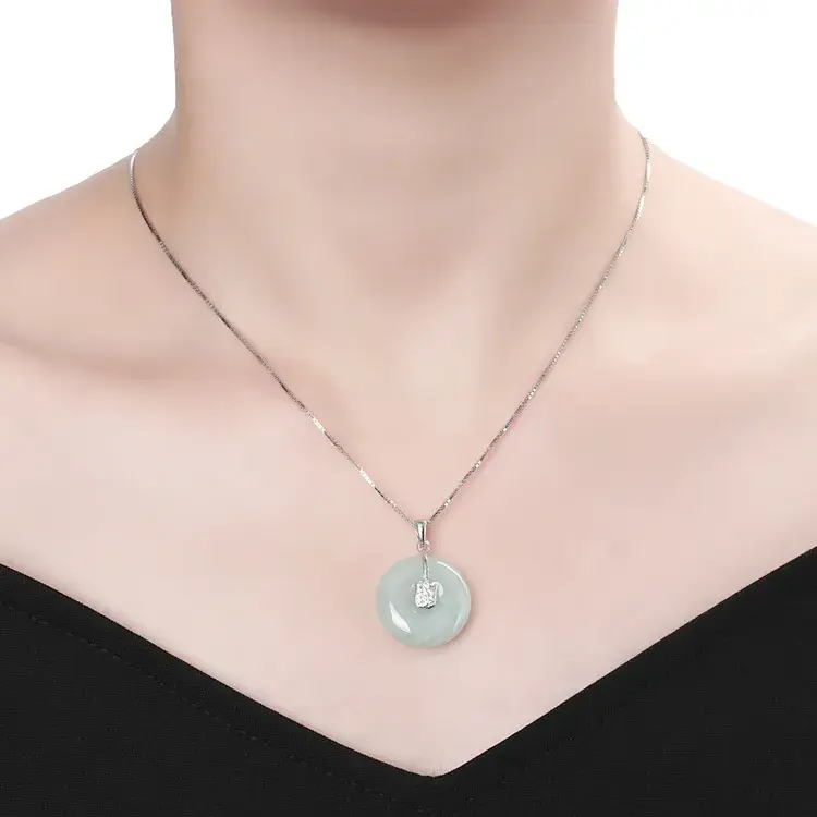 Natural Jade Ice Seed Necklace for Women 925 Silver - Image 2