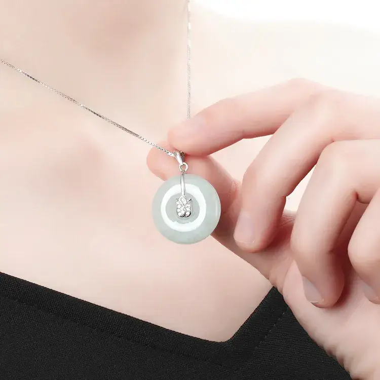 Natural Jade Ice Seed Necklace for Women 925 Silver - Image 3