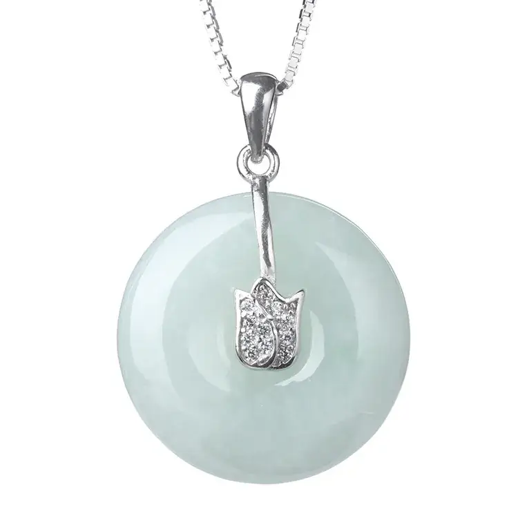Natural Jade Ice Seed Necklace for Women 925 Silver - Image 5