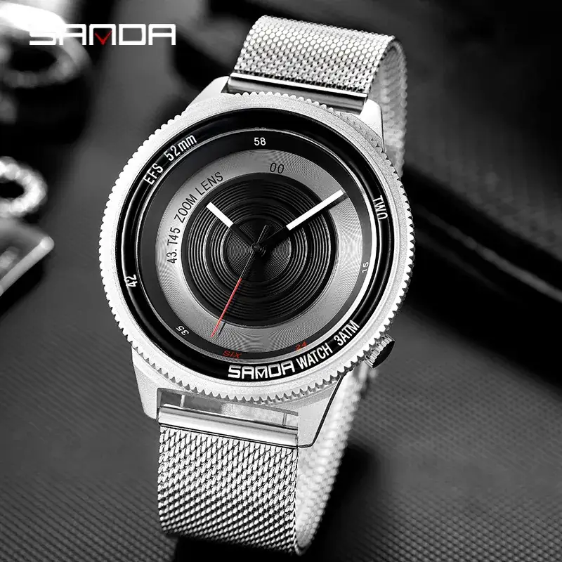 Sanda Men's Black Oxidized Quartz Watch 1041 Style - Image 5