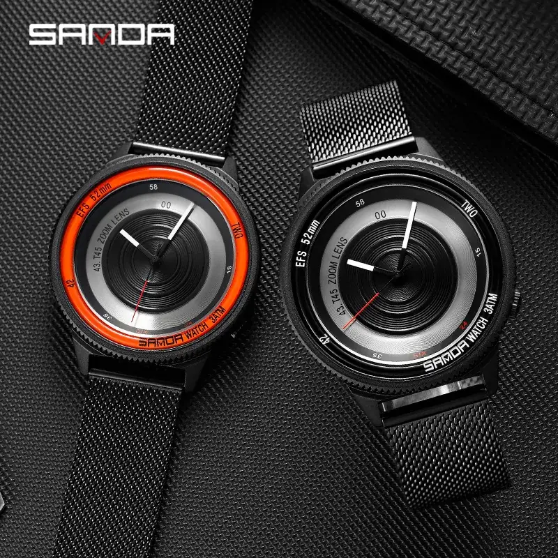 Sanda Men's Black Oxidized Quartz Watch 1041 Style - Image 6