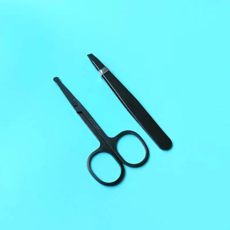 Factory Black Stainless Steel Eyebrow Clip Scissors 9G — feature 14