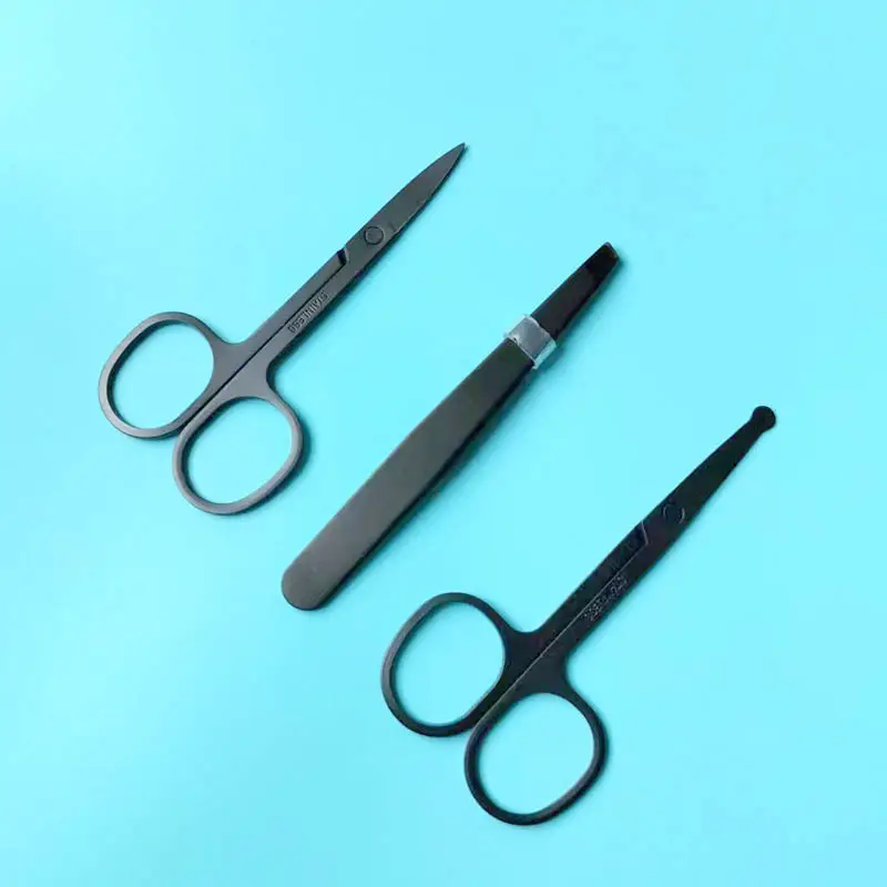 Factory Black Stainless Steel Eyebrow Clip Scissors 9G — feature 9