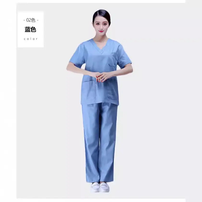 Men Green Cotton Scrub Suit Long Sleeve - Image 20