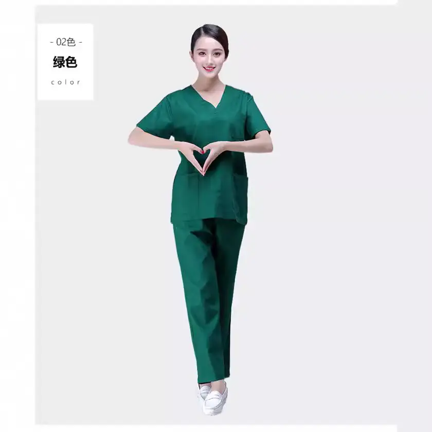 Men Green Cotton Scrub Suit Long Sleeve - Image 21