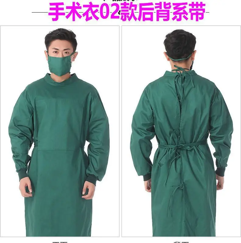Men Green Cotton Scrub Suit Long Sleeve - Image 17