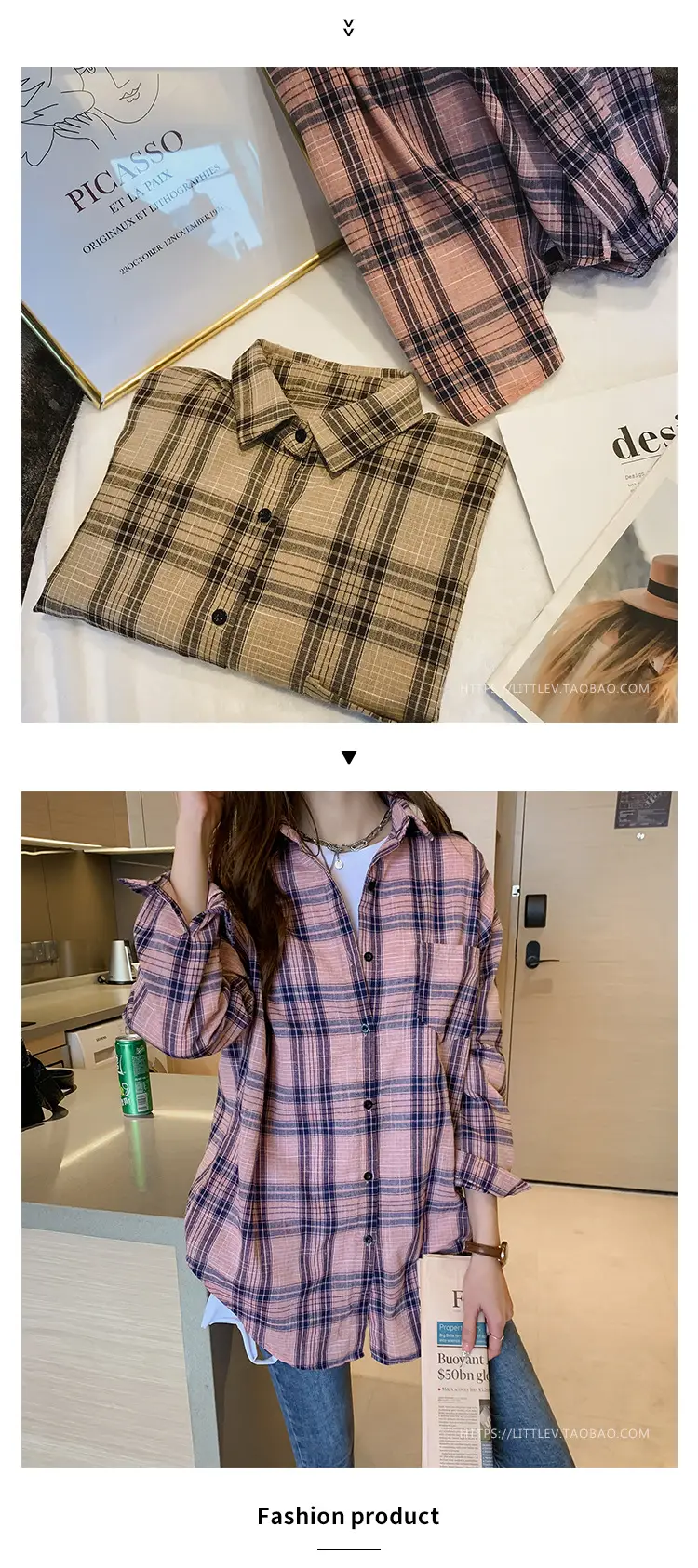 2023 Korean Style Plaid Long Sleeve Women's Jacket — feature 13