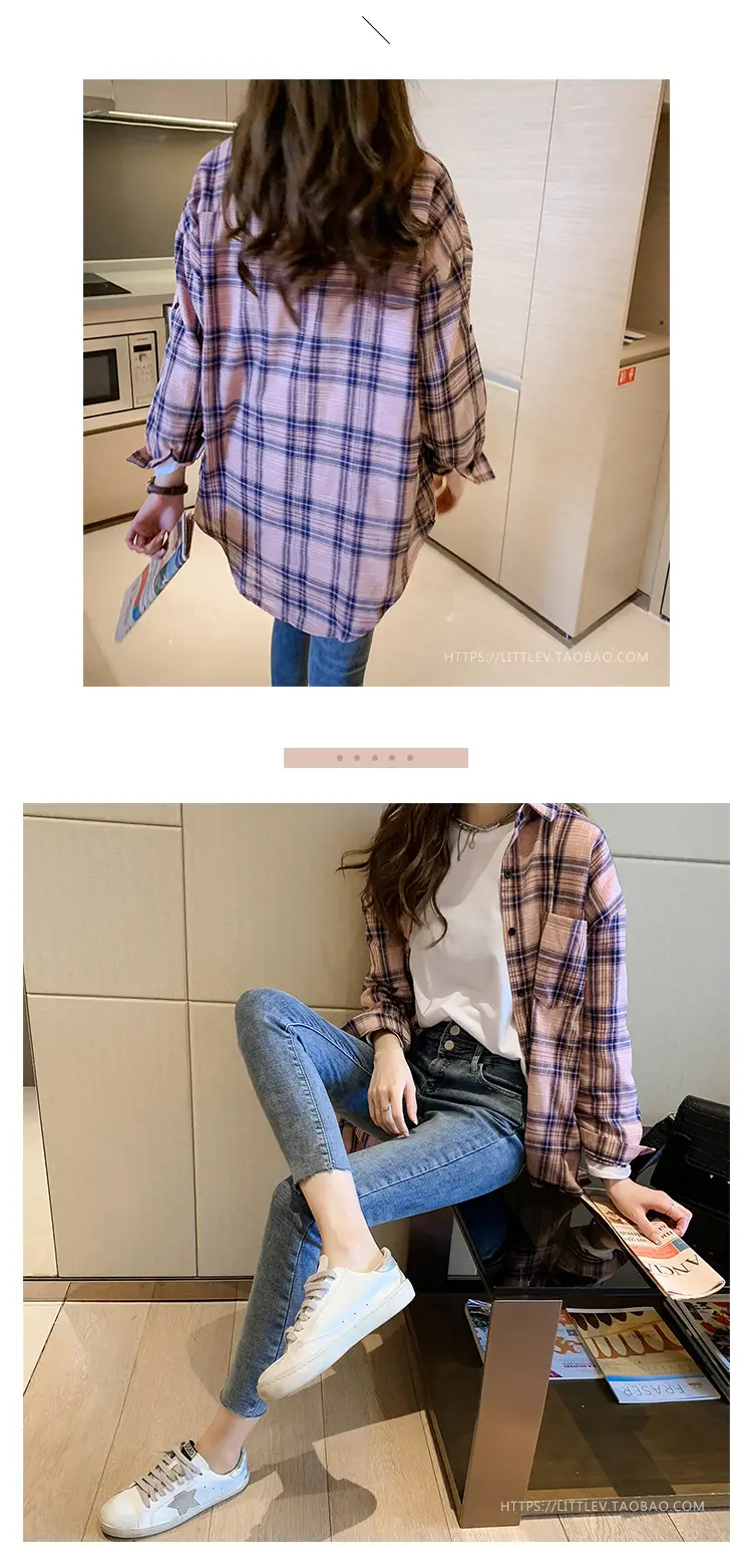 2023 Korean Style Plaid Long Sleeve Women's Jacket — feature 18