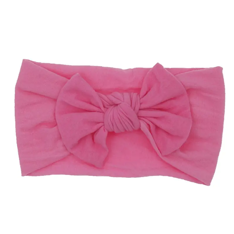 New Baby Headband Soft Tie Bow Nylon Wide Hair Band - Image 24