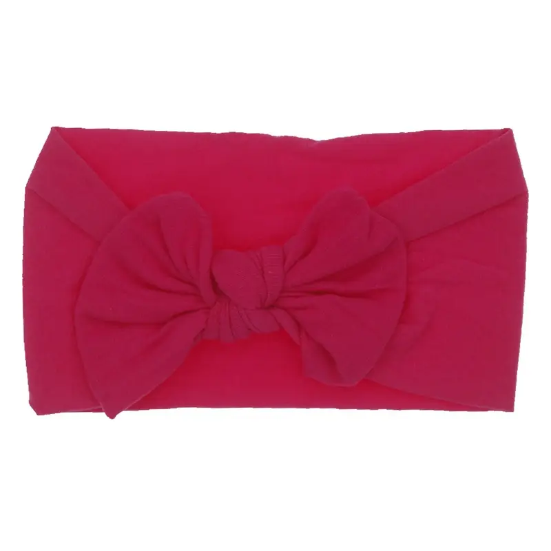 New Baby Headband Soft Tie Bow Nylon Wide Hair Band - Image 13
