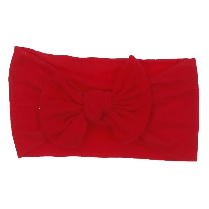 New Baby Headband Soft Tie Bow Nylon Wide Hair Band - Image 2