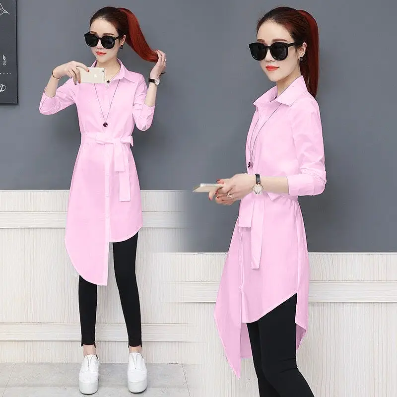 Women Red Belted Coat Mid Length Plus Size - Image 8