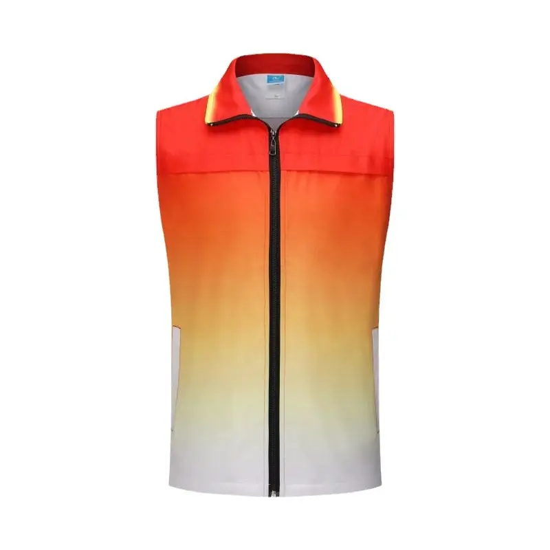 Men's Gradient Waistcoat Vest Yellow White Zip Front