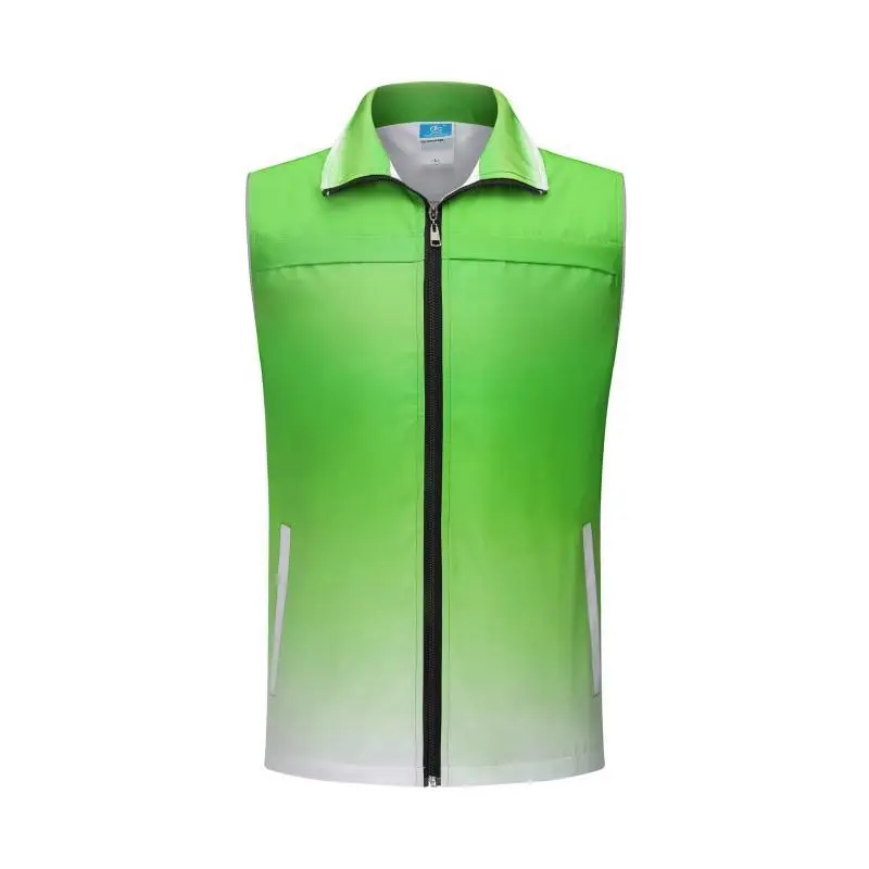 Men's Gradient Waistcoat Vest Yellow White Zip Front
