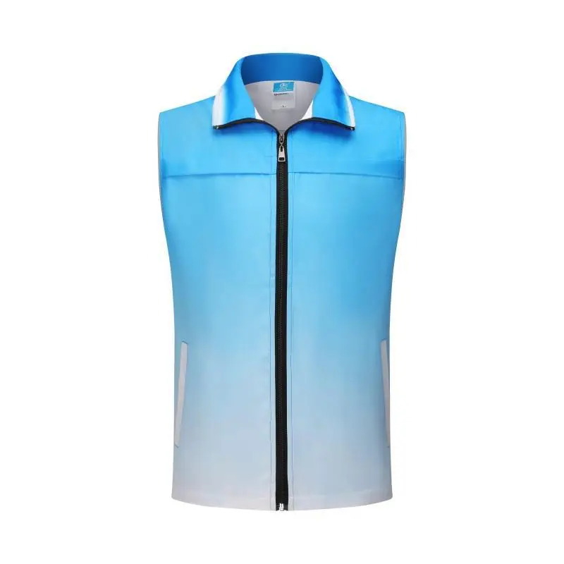Men's Gradient Waistcoat Vest Yellow White Zip Front