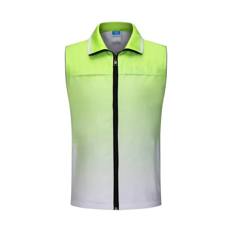 Men's Gradient Waistcoat Vest Yellow White Zip Front