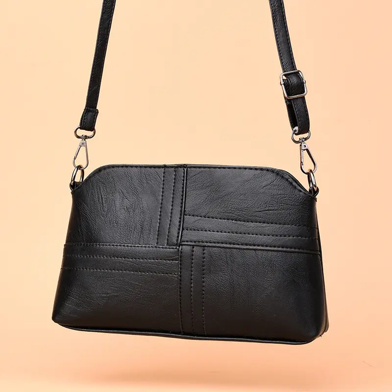 2019 New Casual Crossbody Mom Bag Red Solid Color - Image 5