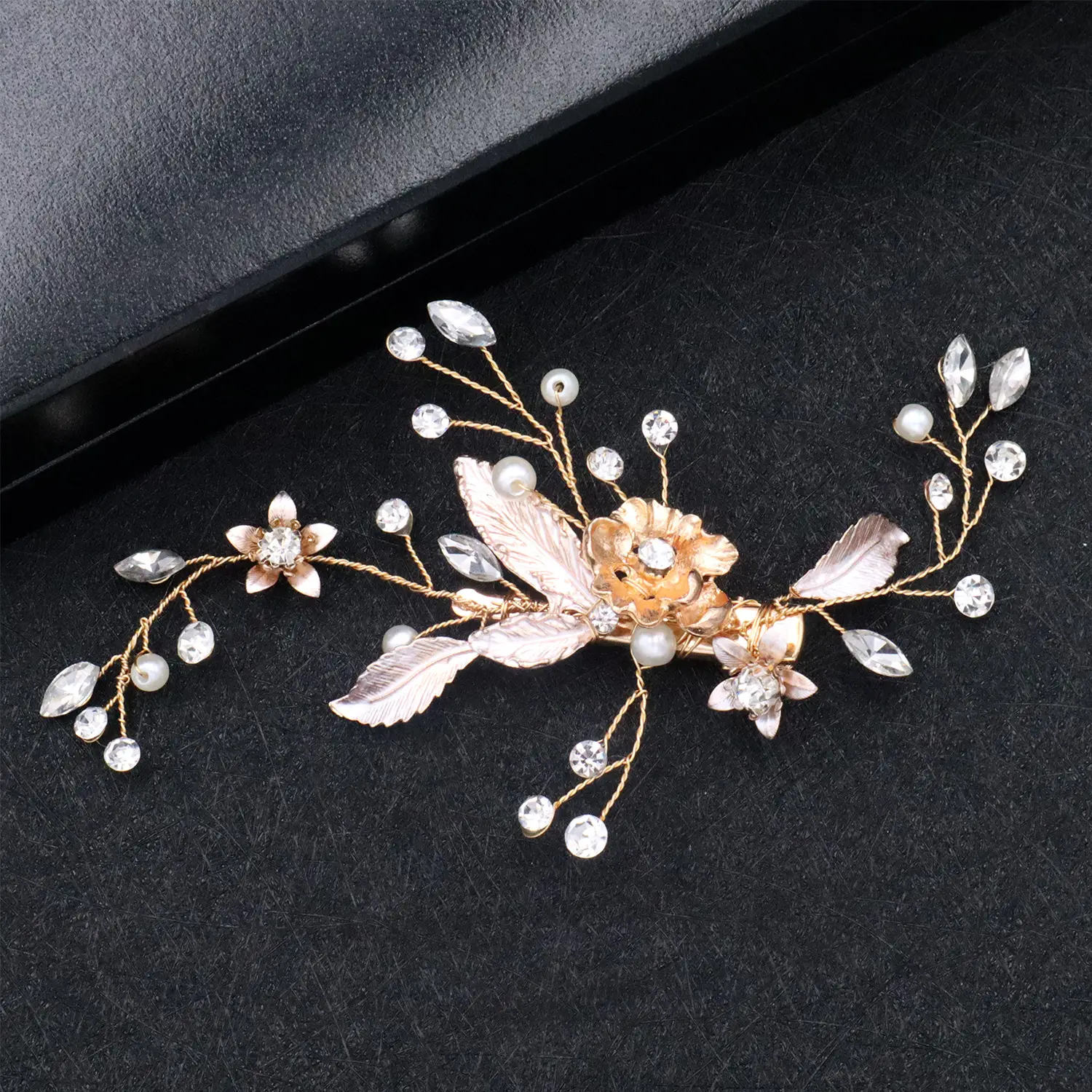 European American Pearl Diamond Hairpin Edge Clip for Bridage - Image 5