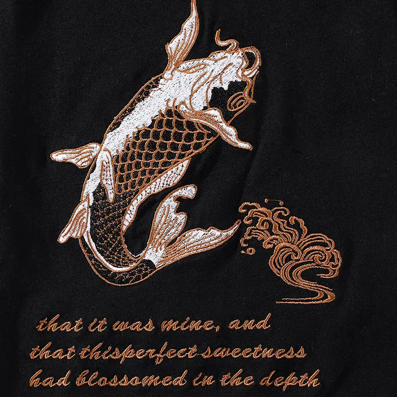 Men Cotton T-Shirt White Dragon Embroidered Large - Image 6