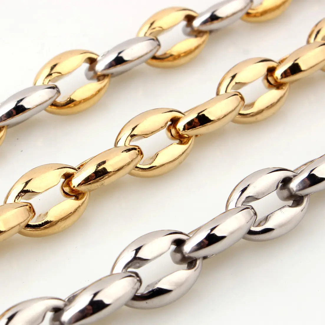 7/9mm Men's European American Hollow Coffee Bean Necklace Stainless Steel Titanium - Image 2