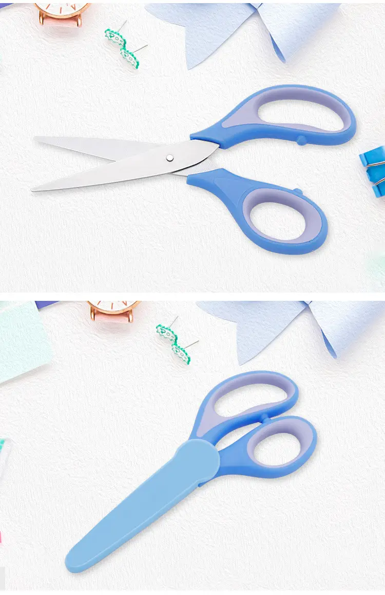 6-inch Blue Rubber & Plastic Children's Scissors — feature 10